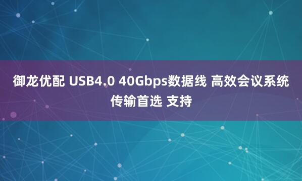 御龙优配 USB4.0 40Gbps数据线 高效会议系统传输首选 支持